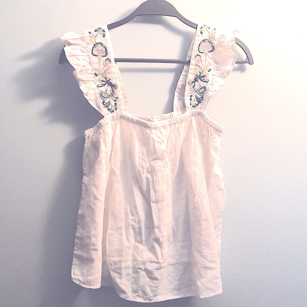 Madewell Embroidered-Strap Swing Top 🚨Sold Out Online